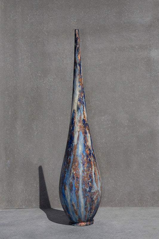 Contemporary Flute  Fonte bleu glacier cuivré