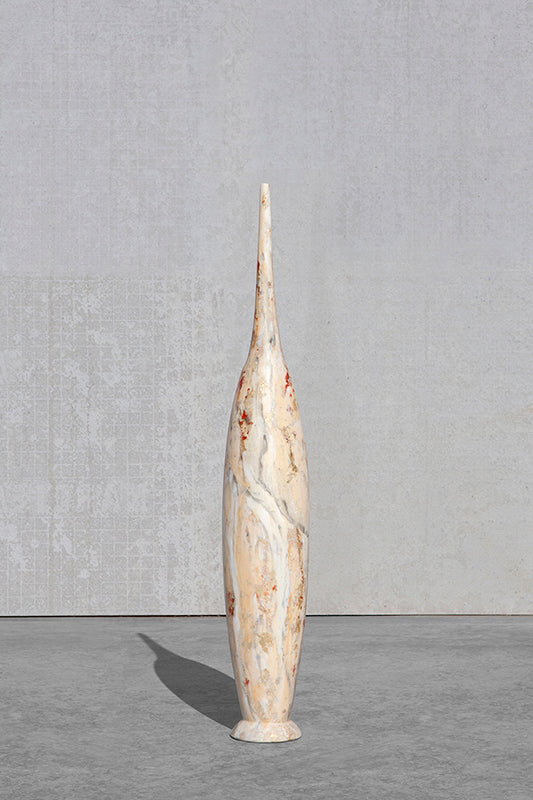 Contemporary Etruscan Flute Paléo ocre jaune étain métallique