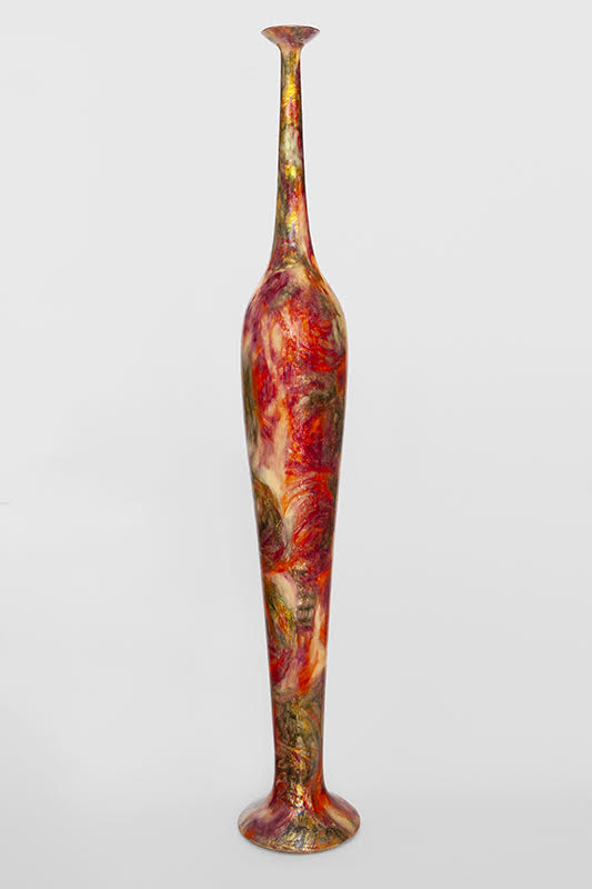 Neoclassical flute, Feuille de bronze oxydée floral d'automne