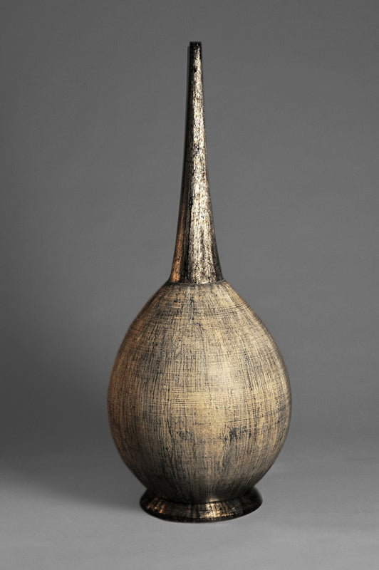 Flûte néoclassique ovoïdale Ocre de lin argent métallisé