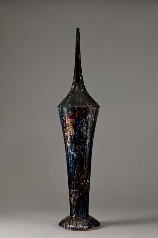 Neoclassical profiled flute Noir rouge bleu or 