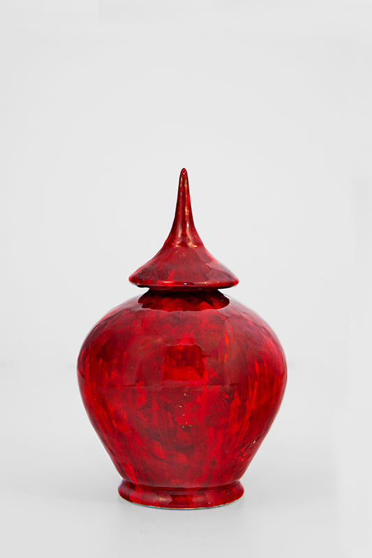 Jarre ballon Rouge marbré