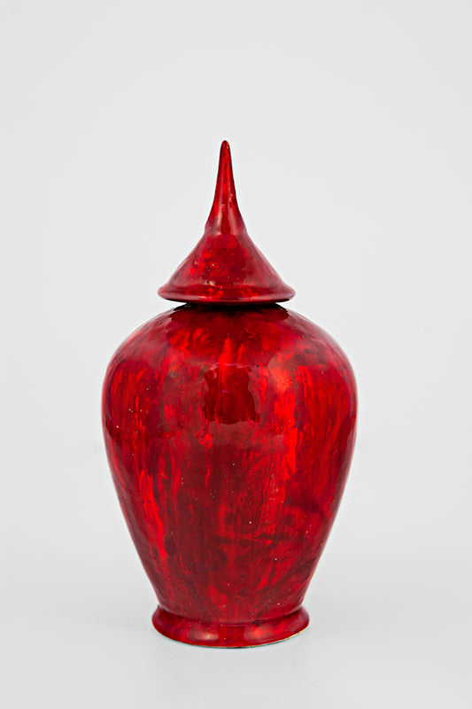 Jarre ballon Rouge marbré