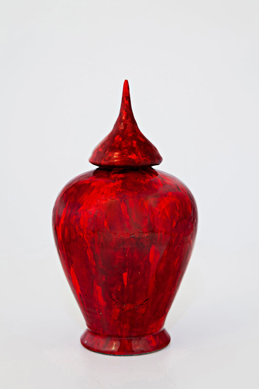 Jarre ballon Rouge marbré