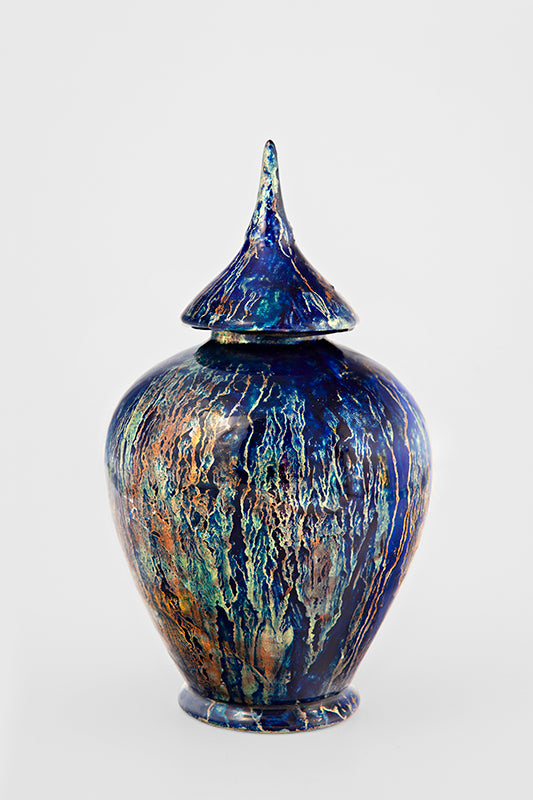 Balloon jar Bleu aqua orangé