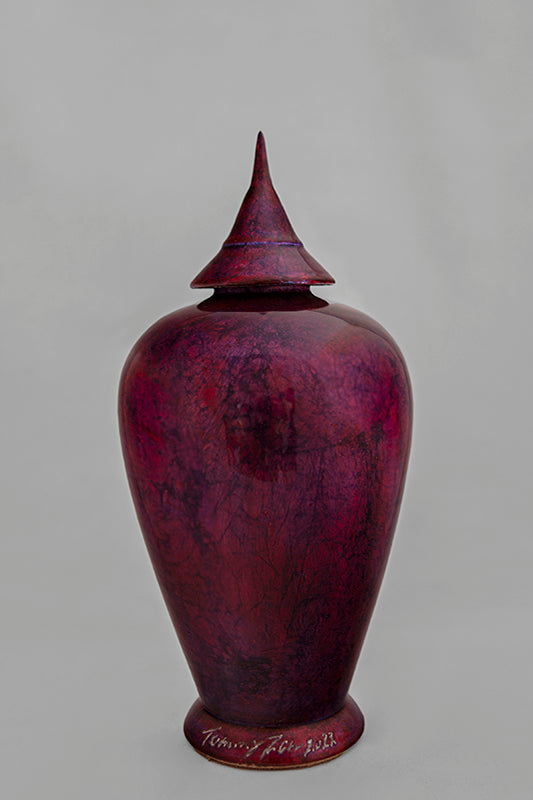 Jarre contemporaine Violet reflet bleuté