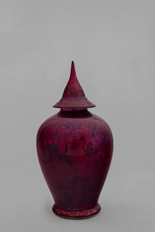 Jarre contemporaine Violet reflet bleuté