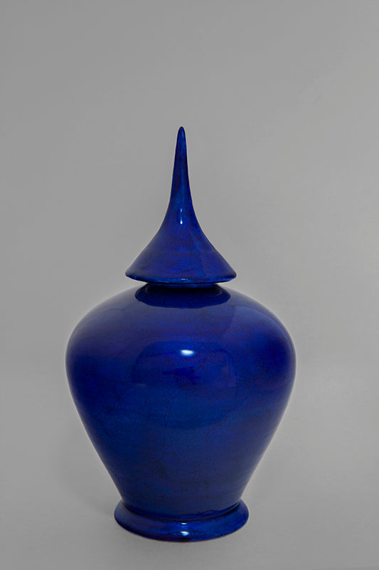 Contemporary jar Bleu indigo