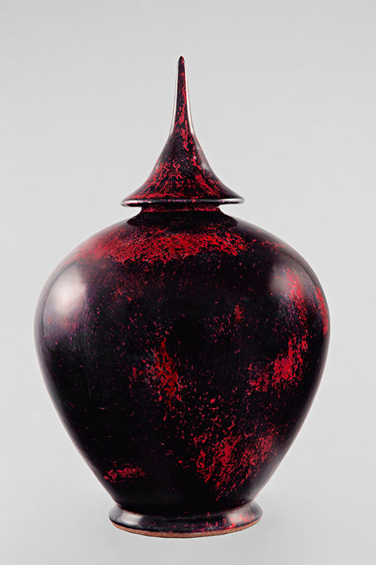 Jarre contemporaine Rouge et violacé profond