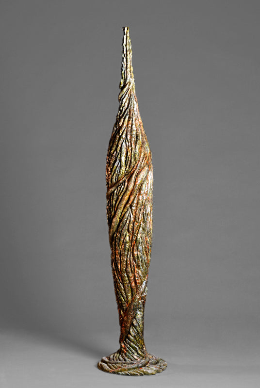 Sculptée Ocre vert mauve