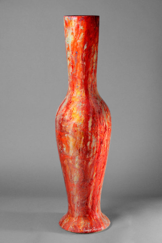 Vase néoclassique Rouge orangé