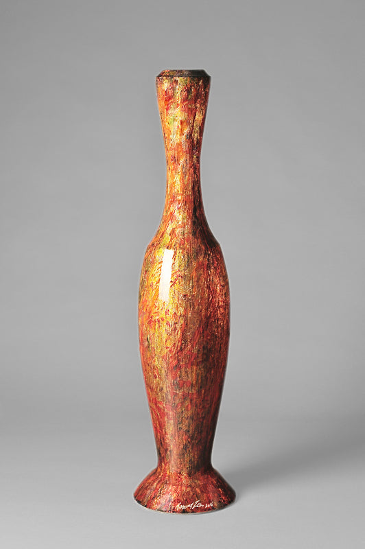 Neoclassical vase Bronze ambré polychromique